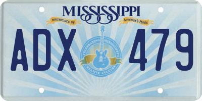 MS license plate ADX479