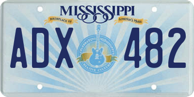 MS license plate ADX482