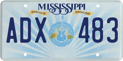 MS license plate ADX483