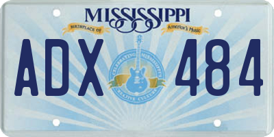 MS license plate ADX484