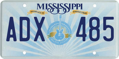 MS license plate ADX485