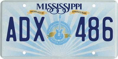 MS license plate ADX486