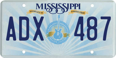 MS license plate ADX487