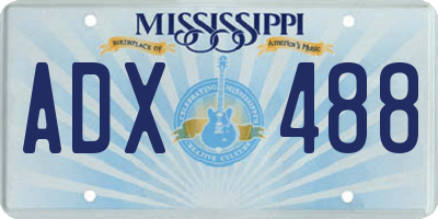 MS license plate ADX488
