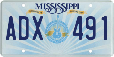 MS license plate ADX491