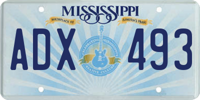 MS license plate ADX493