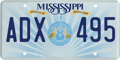 MS license plate ADX495