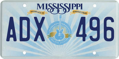 MS license plate ADX496