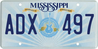 MS license plate ADX497
