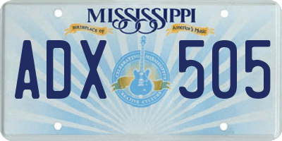 MS license plate ADX505