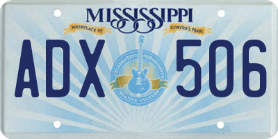 MS license plate ADX506