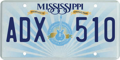 MS license plate ADX510