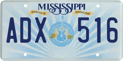 MS license plate ADX516
