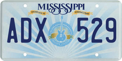MS license plate ADX529