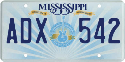 MS license plate ADX542