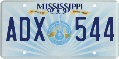MS license plate ADX544