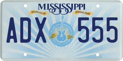 MS license plate ADX555