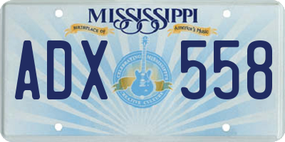 MS license plate ADX558