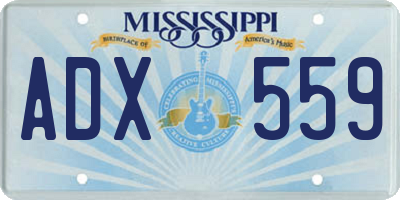 MS license plate ADX559