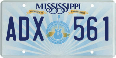 MS license plate ADX561