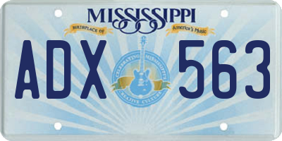 MS license plate ADX563