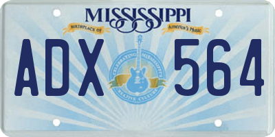 MS license plate ADX564
