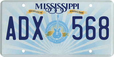 MS license plate ADX568