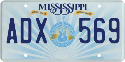 MS license plate ADX569