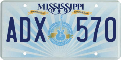 MS license plate ADX570