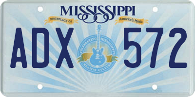 MS license plate ADX572