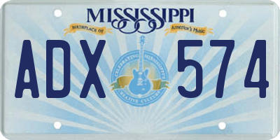 MS license plate ADX574