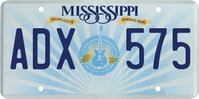 MS license plate ADX575