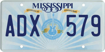 MS license plate ADX579