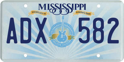 MS license plate ADX582