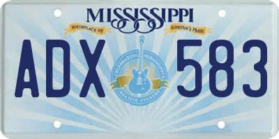 MS license plate ADX583