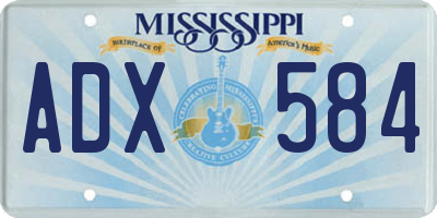 MS license plate ADX584