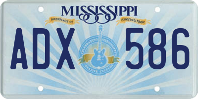 MS license plate ADX586
