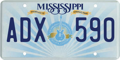 MS license plate ADX590