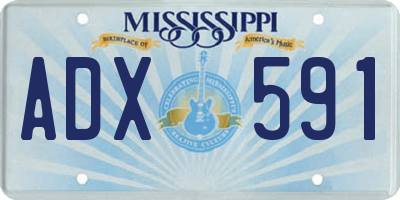 MS license plate ADX591
