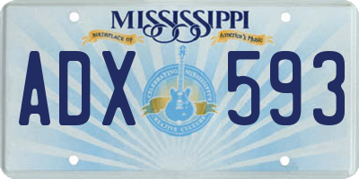 MS license plate ADX593