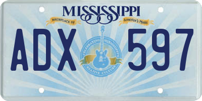 MS license plate ADX597