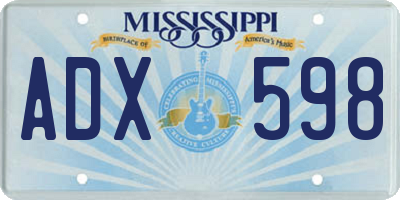 MS license plate ADX598