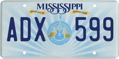 MS license plate ADX599