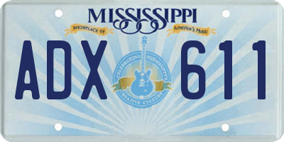 MS license plate ADX611