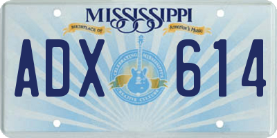 MS license plate ADX614