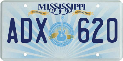 MS license plate ADX620