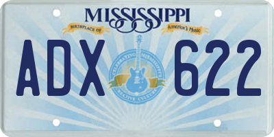MS license plate ADX622