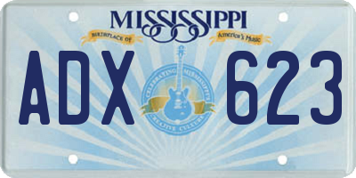 MS license plate ADX623