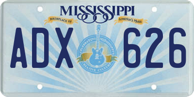 MS license plate ADX626