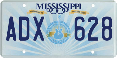MS license plate ADX628